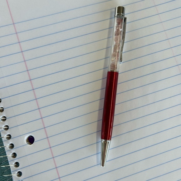 Red Metallic Strawberry Quartz Pen - Picture 1 of 1